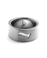 Zyan Wide Design Size 9.5 Light Black Silver Band Ring 