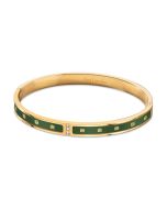 Guy Laroche Grace bangle for women gold , Green