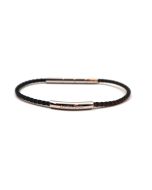 Aigner Bracelet - Braided Leather with Elegant Metal Design
