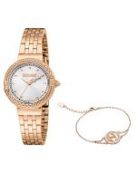 Just Cavalli ladies Quartz watch stainless steel rose gold , Silver