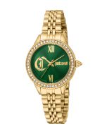 Just Cavalli Time Watch for Women stainless steel gold ,Green