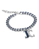 Just Cavalli bracelet for women steel silver with blue 