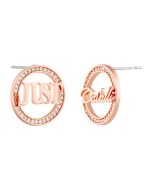 Just Cavalli earring for ladies steel rose gold with crystal