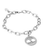 Just Cavalli Women's Silver Steel Bracelet with Crystals