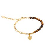 Just Cavalli Natural Beads Bracelet with Golden Chain