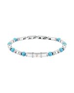 Maserati ICONIC bracelet silver with Turquoise beads size 18.5+3CM