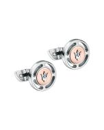 Maserati TRIDENT cufflink steel silver , Rose gold -JM4239IL14 