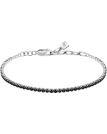 Morellato TENNIS bracelet for men silver , Black Zircon 