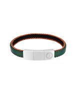 Police INTERTWINED bracelet for men silver with green leather