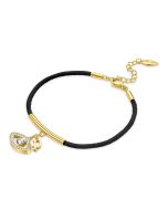 Police EYE ladies bracelet steel gold with black Naylon 