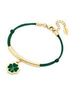 Police FLORA ladies bracelet steel gold with green Naylon