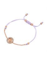 Police LUCK ladies bracelet steel rose gold with Pink Naylon