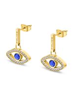 Police EYE ladies earring stainless steel gold with crystal