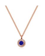 Police necklace for women steel rose gold with Blue