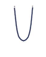 Police women silver necklace with black beads