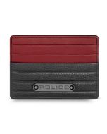 Police Horipip Card Case 6cc in Black and Red