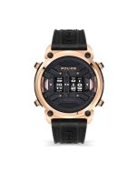 Police men Quartz watch rose gold with black silicon strap