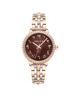 Police watch with Arabic number for women burgundy , Rose gold