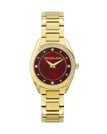 Trussardi ladies watch steel gold with crystal 