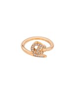 Aigner VITE women ring steel rose gold with crystal , size 56