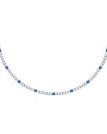 Morellato Tesori ladies necklace steel silver with blue / White crystal 