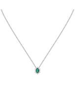Morellato Tesori women necklace steel silver with crystal green 