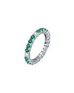 Morellato TESORI ladies ring steel silver with green crystal size 16