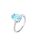 Morellato women ring steel silver with sky blue crystal size 18