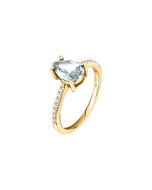 Morellato women ring steel gold with white crystal size 10