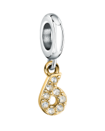 Morellato charm number 6 for woman silver , Gold
