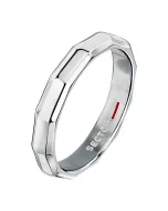 Sector ROW FACETED ring for men steel silver size 19