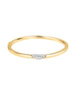 Trussardi ladies bangle T-LOGO gold with crystal size 60+50MM