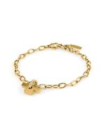 Trussardi T-LOGO bracelet steel gold with crystal size 16+3CM