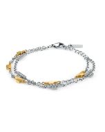 Trussardi T-LOGO ladies bracelet silver with Gold size 16+3CM