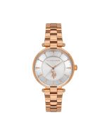 US Polo watch for women steel rose gold with silver 